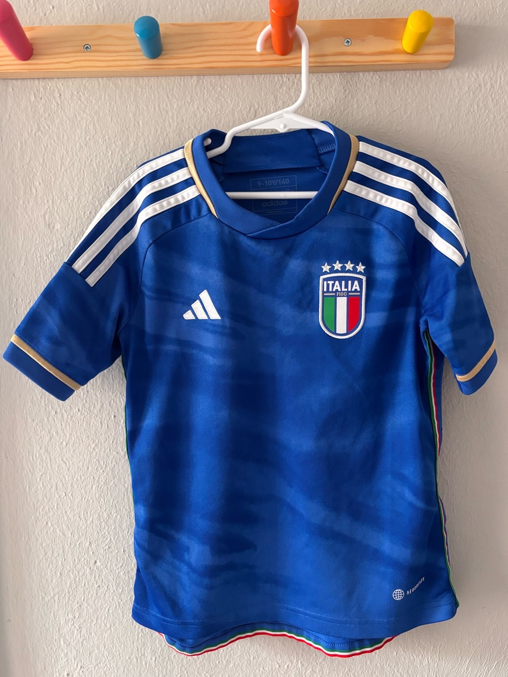 adidas Kids' Italy 2023 Home Youth Soccer Jersey 9-10y